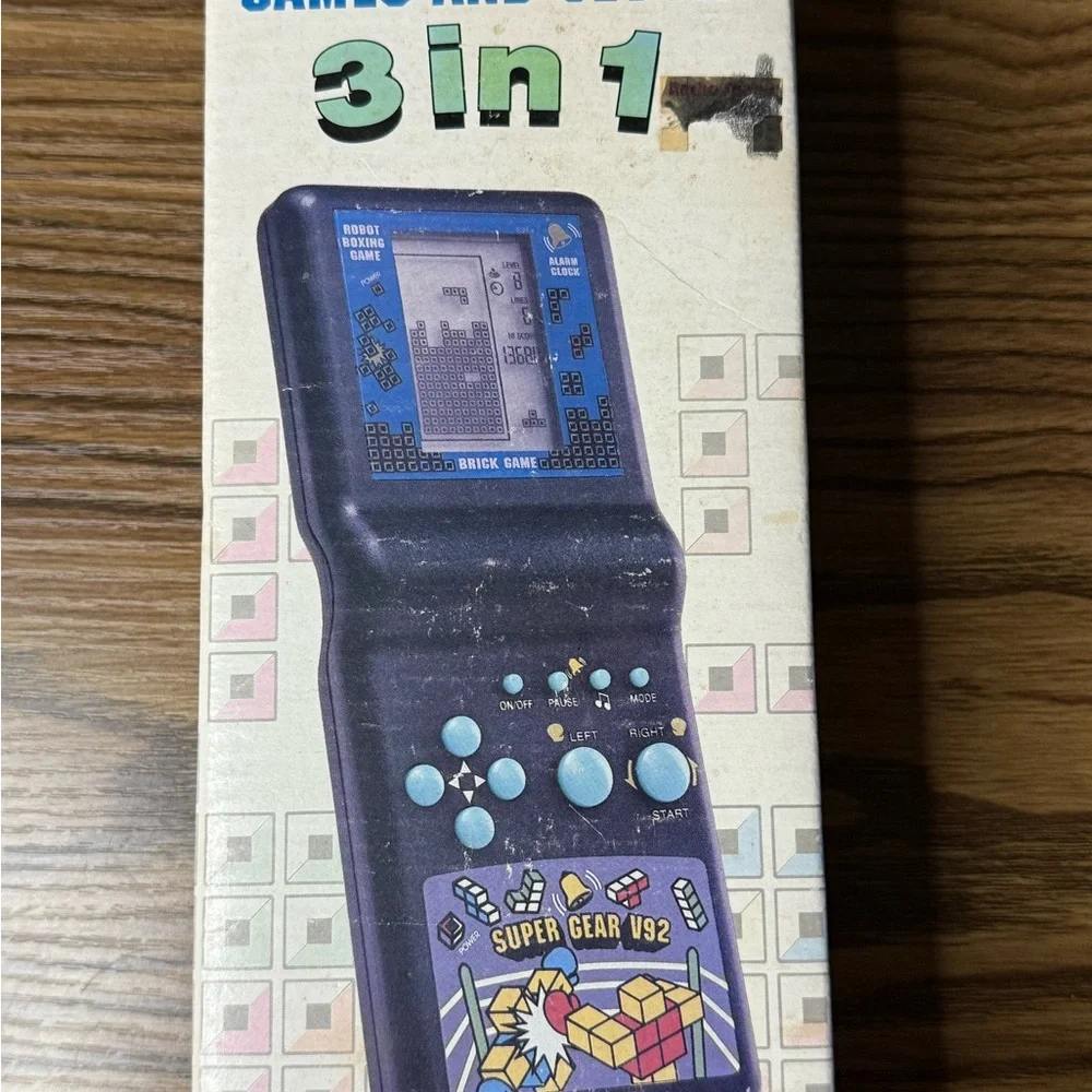 Super Gear V92 Brick Game - 3 in 1 Vintage Handheld Electronic Games